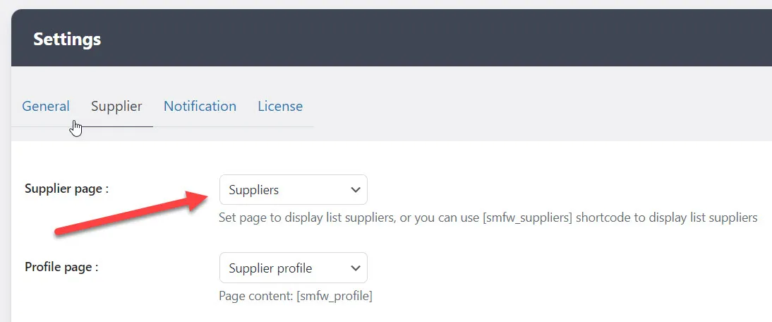 Home Suppliers page.